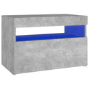 vidaXL betonszürke éjjeliszekrény LED-lámpákkal 60 x 35 x 40 cm