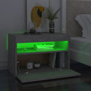 vidaXL betonszürke éjjeliszekrény LED-lámpákkal 60 x 35 x 40 cm