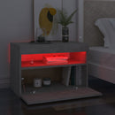 vidaXL 2 db betonszürke éjjeliszekrény LED-lámpákkal 60 x 35 x 40 cm