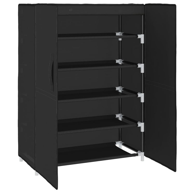 vidaXL fekete szövet cipősszekrény 60 x 28 x 90 cm