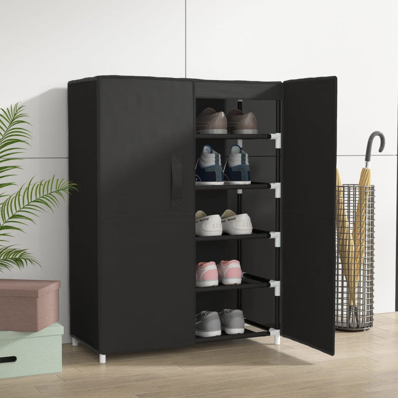 vidaXL fekete szövet cipősszekrény 60 x 28 x 90 cm