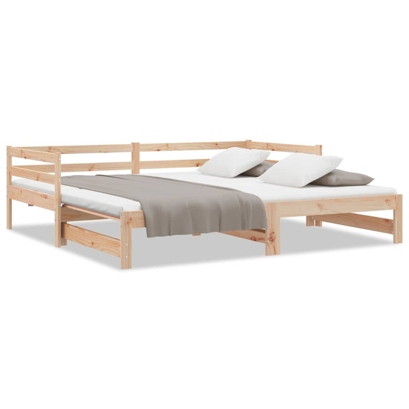 vidaXL tömör fenyőfa kihúzható kanapéágy 2 x (90 x 200) cm