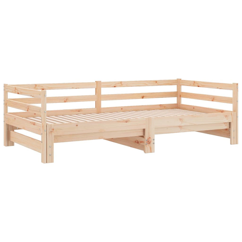 vidaXL tömör fenyőfa kihúzható kanapéágy 2 x (90 x 200) cm