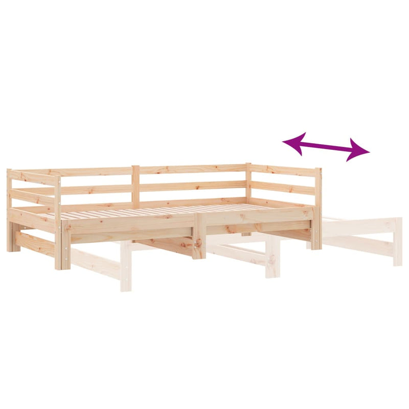 vidaXL tömör fenyőfa kihúzható kanapéágy 2 x (90 x 200) cm