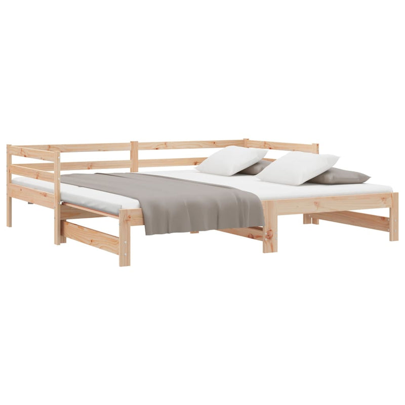 vidaXL tömör fenyőfa kihúzható kanapéágy 2 x (90 x 200) cm