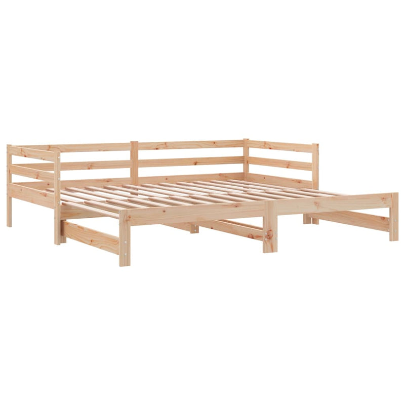 vidaXL tömör fenyőfa kihúzható kanapéágy 2 x (90 x 200) cm