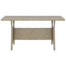 vidaXL szürke polyrattan kerti asztal 120 x 70 x 66 cm