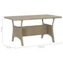 vidaXL szürke polyrattan kerti asztal 120 x 70 x 66 cm