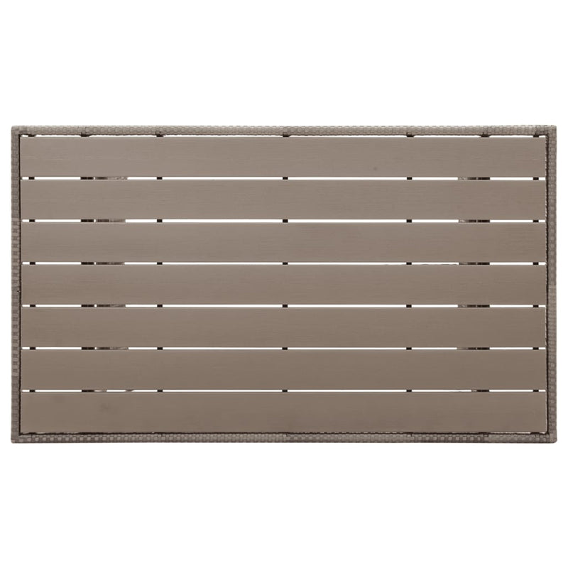 vidaXL szürke polyrattan kerti asztal 120 x 70 x 66 cm