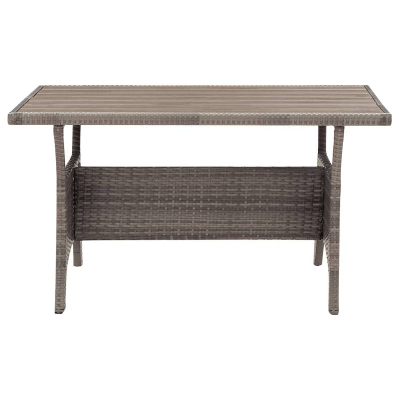 vidaXL szürke polyrattan kerti asztal 120 x 70 x 66 cm