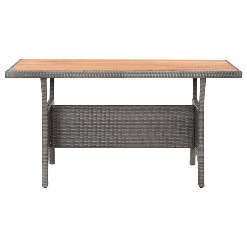 vidaXL szürke tömör akácfa kerti asztal 120 x 70 x 66 cm