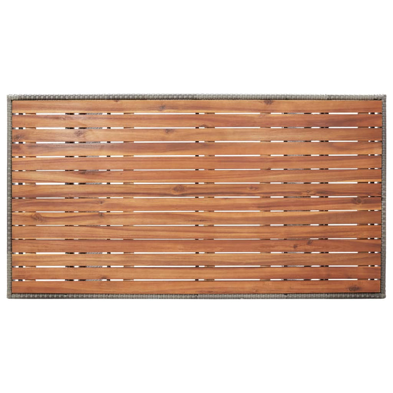 vidaXL szürke tömör akácfa kerti asztal 120 x 70 x 66 cm