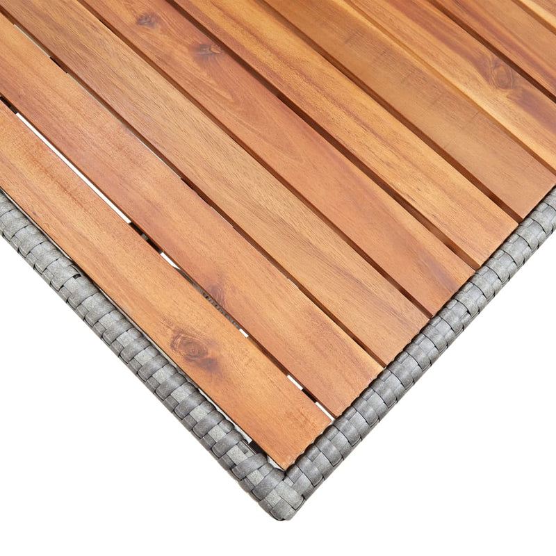 vidaXL szürke tömör akácfa kerti asztal 120 x 70 x 66 cm