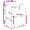 vidaXL 2 db 2 fiókos kereskedelmi konyhaszekrény 50x60x96 cm