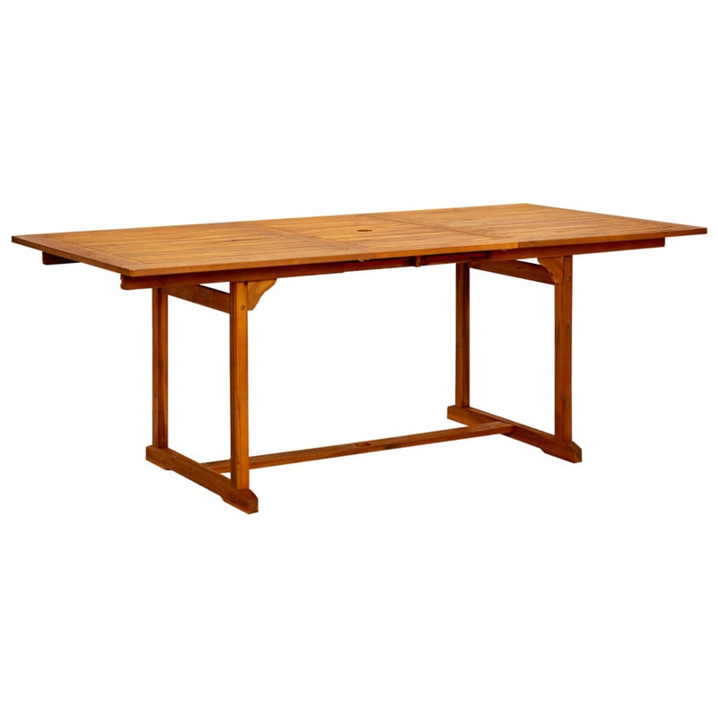 vidaXL tömör akácfa kerti étkezőasztal (150-200) x 100 x 75 cm