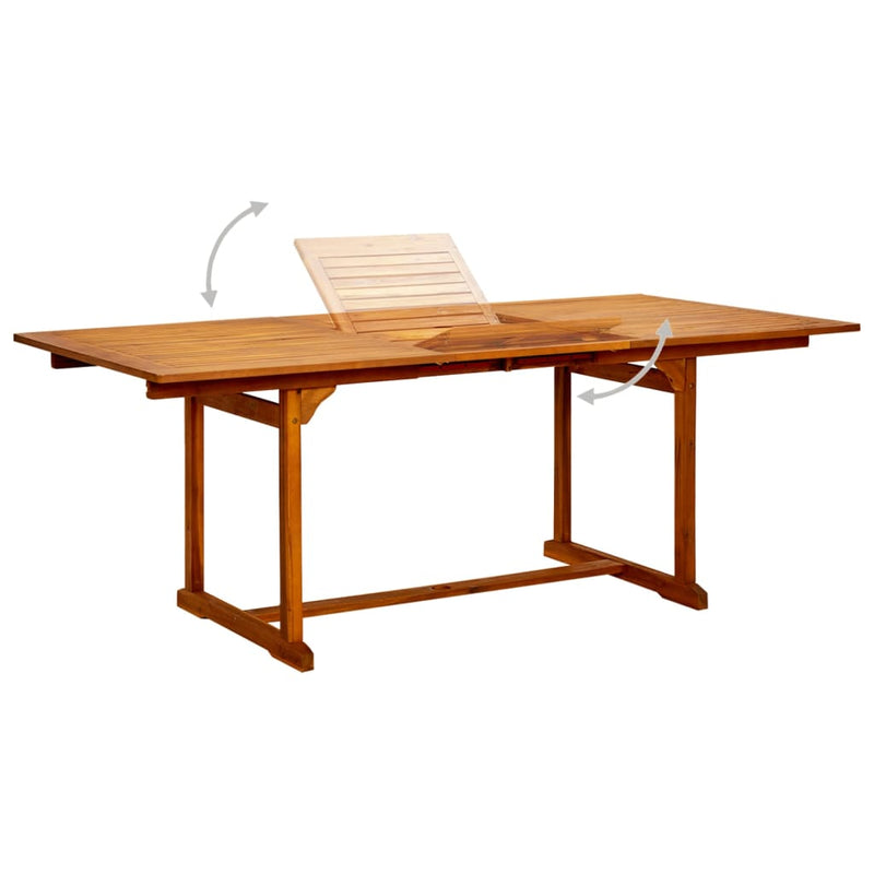 vidaXL tömör akácfa kerti étkezőasztal (150-200) x 100 x 75 cm