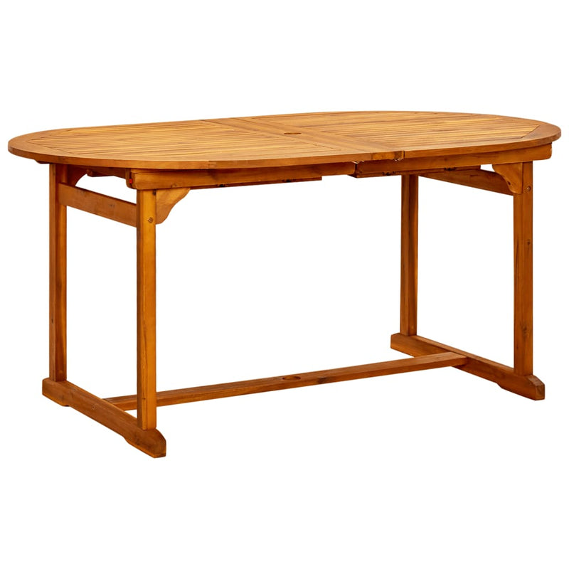 vidaXL tömör akácfa kerti étkezőasztal (150-200) x 100 x 75 cm