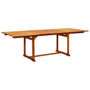 vidaXL tömör akácfa kerti étkezőasztal (150-200) x 100 x 75 cm