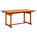 vidaXL tömör akácfa kerti étkezőasztal (150-200) x 100 x 75 cm