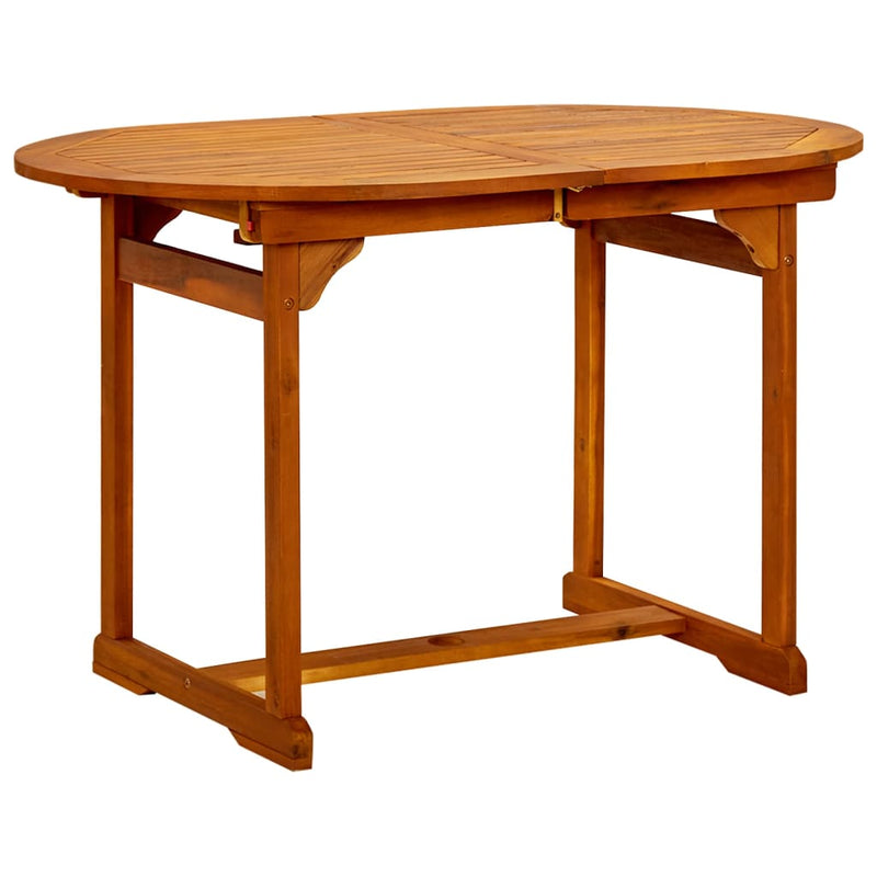 vidaXL tömör akácfa kerti étkezőasztal (120-170) x 80 x 75 cm