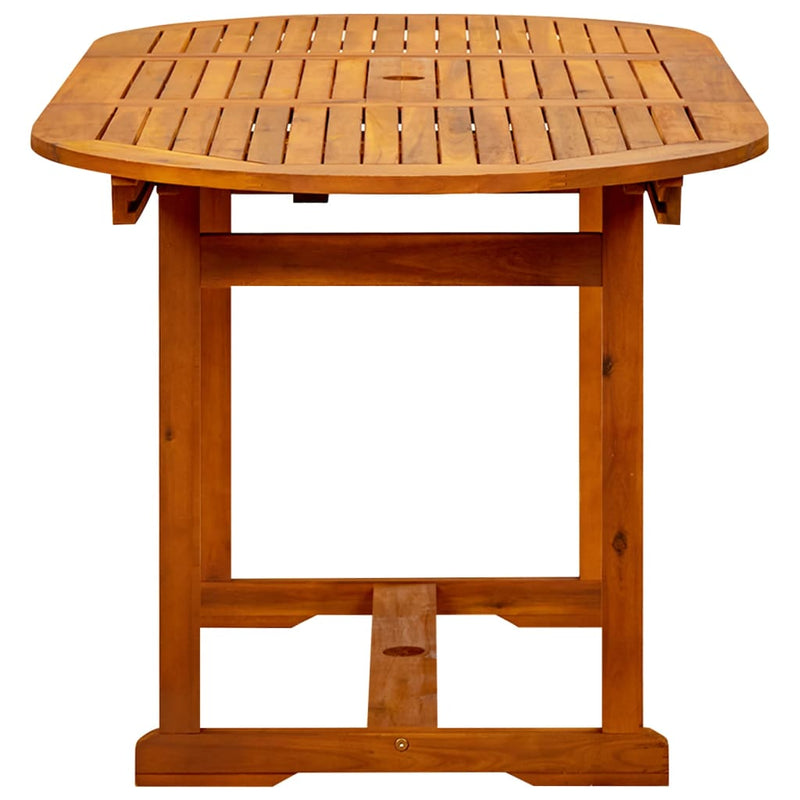 vidaXL tömör akácfa kerti étkezőasztal (120-170) x 80 x 75 cm