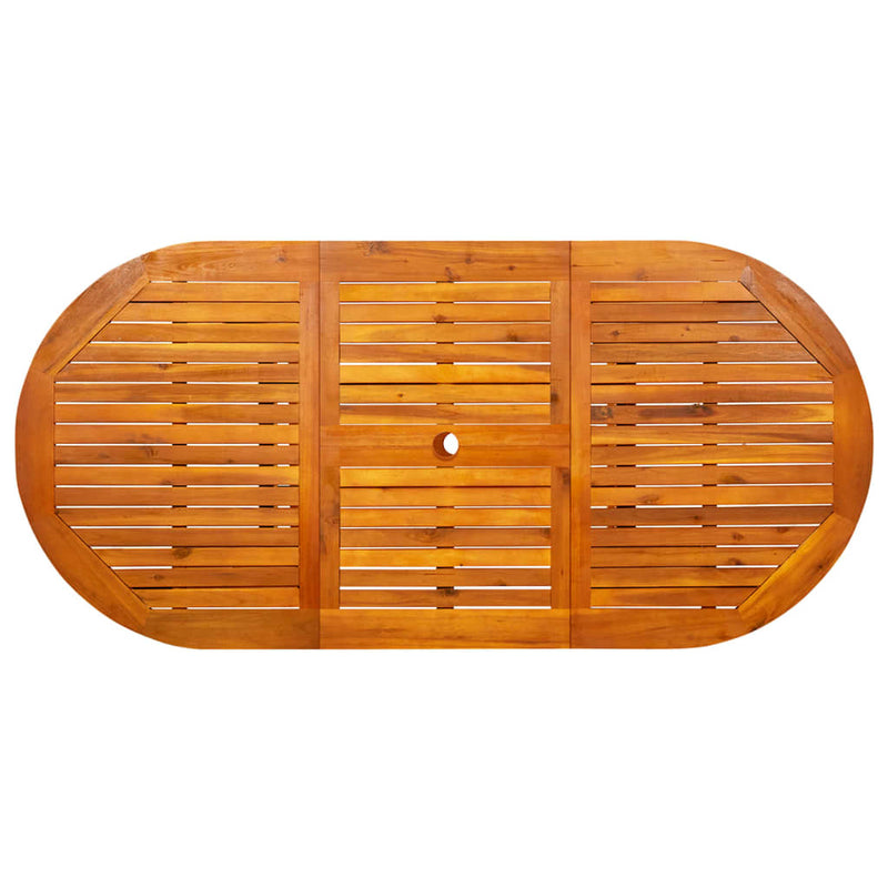 vidaXL tömör akácfa kerti étkezőasztal (120-170) x 80 x 75 cm