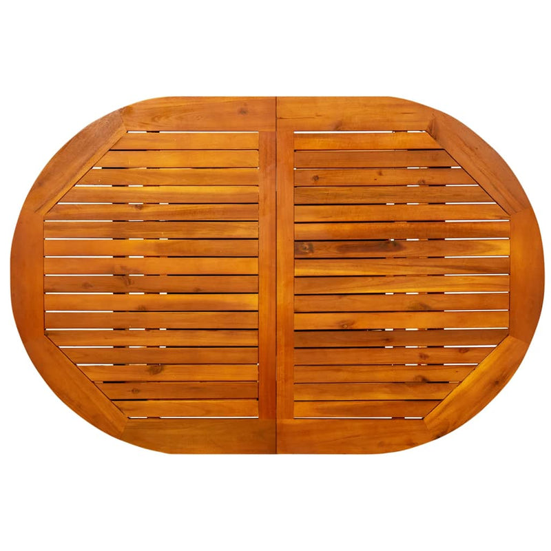 vidaXL tömör akácfa kerti étkezőasztal (120-170) x 80 x 75 cm