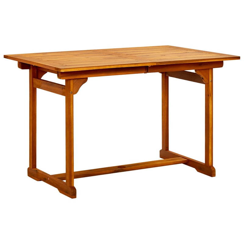 vidaXL tömör akácfa kerti étkezőasztal (120-170) x 80 x 75 cm