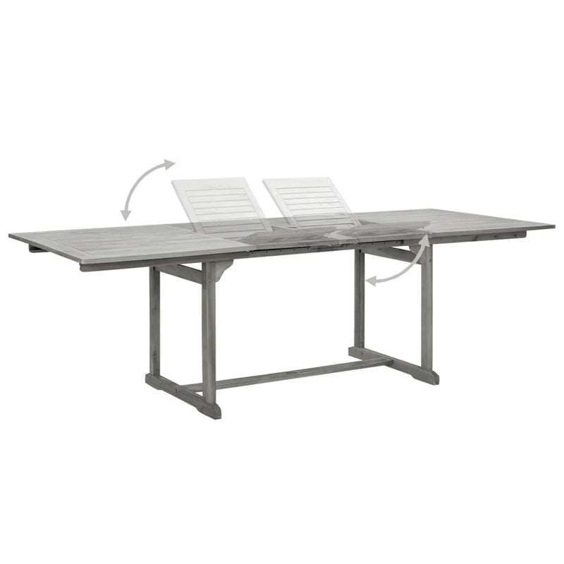 vidaXL tömör akácfa kerti étkezőasztal (160-240) x 100 x 75 cm