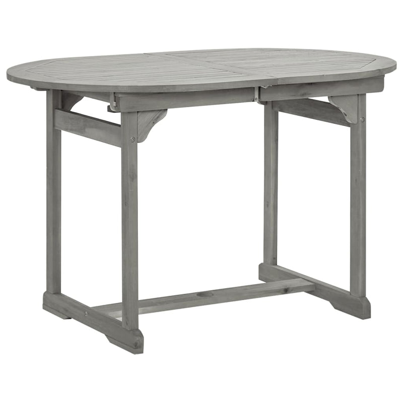 vidaXL tömör akácfa kerti étkezőasztal (120-170) x 80 x 75 cm