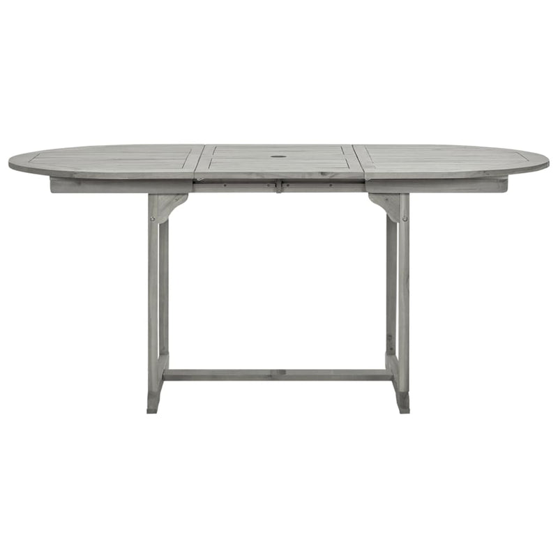 vidaXL tömör akácfa kerti étkezőasztal (120-170) x 80 x 75 cm