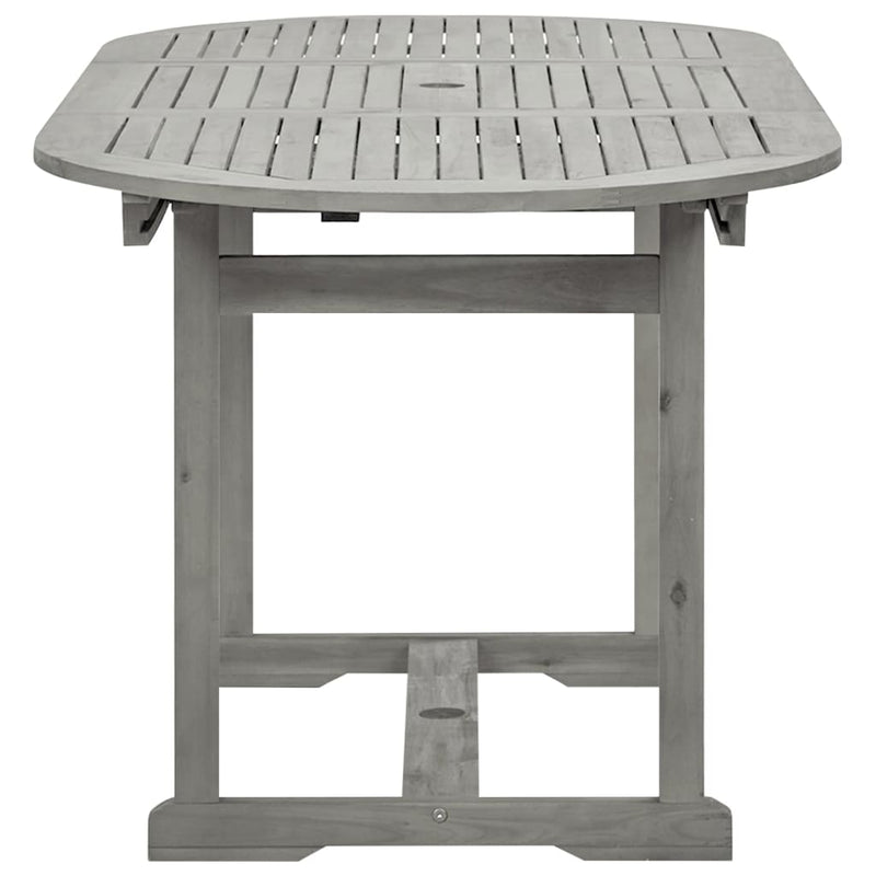 vidaXL tömör akácfa kerti étkezőasztal (120-170) x 80 x 75 cm