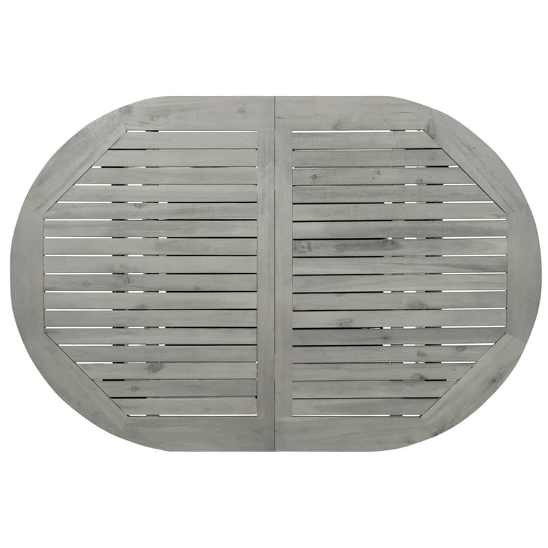 vidaXL tömör akácfa kerti étkezőasztal (120-170) x 80 x 75 cm