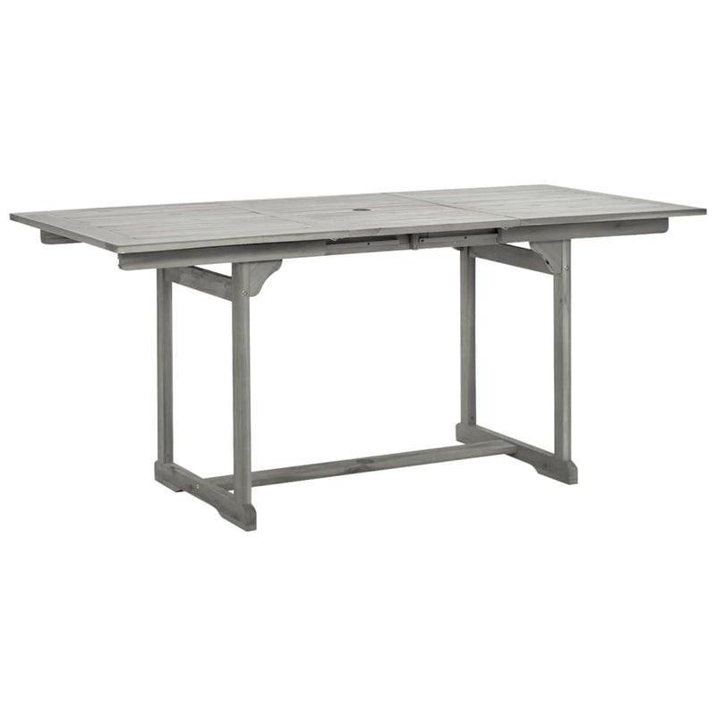 vidaXL tömör akácfa kerti étkezőasztal (120-170) x 80 x 75 cm