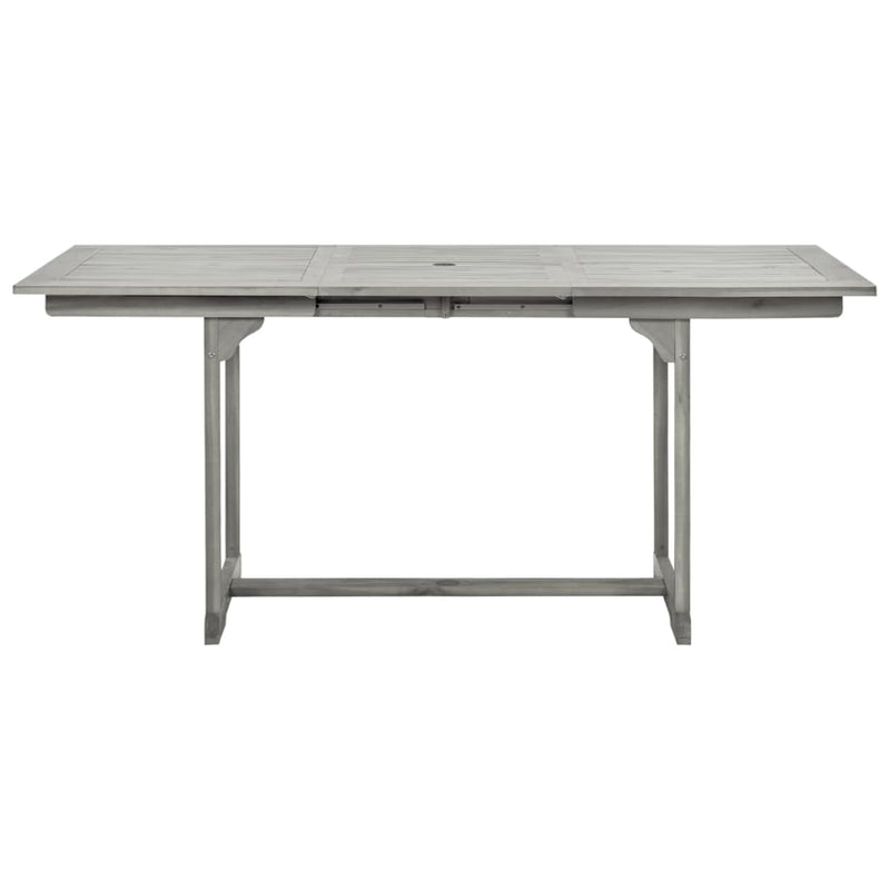 vidaXL tömör akácfa kerti étkezőasztal (120-170) x 80 x 75 cm