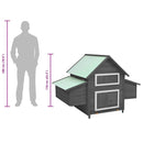 vidaXL szürke-fehér tömör fenyőfa tyúkól 150 x 96 x 110 cm