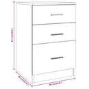 vidaXL fehér szerelt fa éjjeliszekrény 40 x 40 x 63 cm