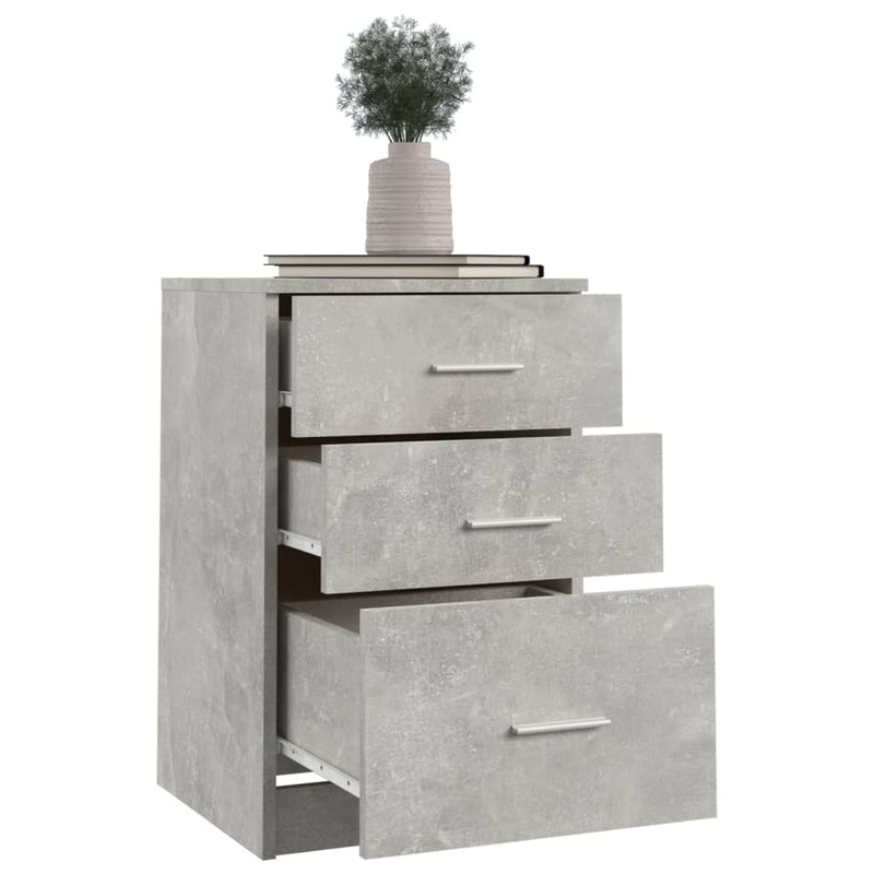 vidaXL betonszürke szerelt fa éjjeliszekrény 40 x 40 x 63 cm