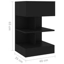 vidaXL fekete szerelt fa éjjeliszekrény 40 x 35 x 65 cm