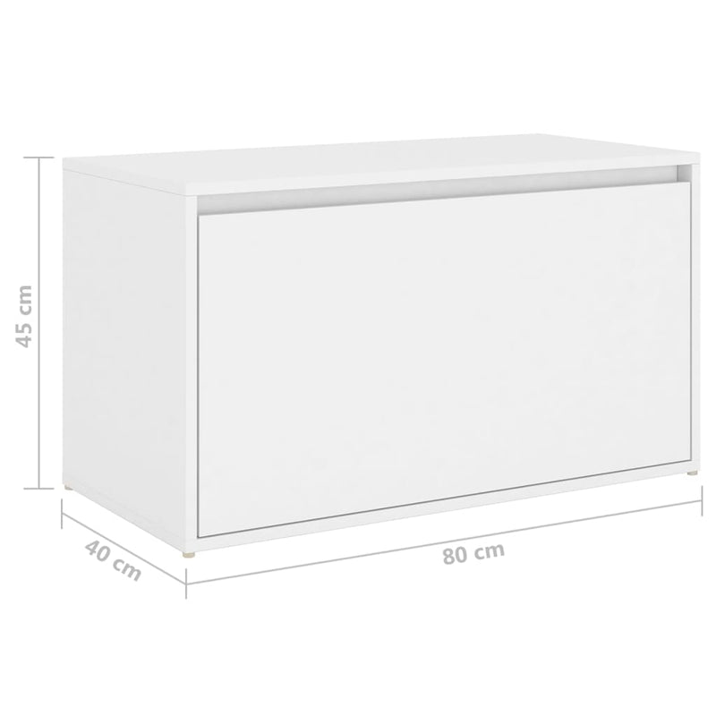 vidaXL fehér szerelt fa előszoba pad 80 x 40 x 45 cm