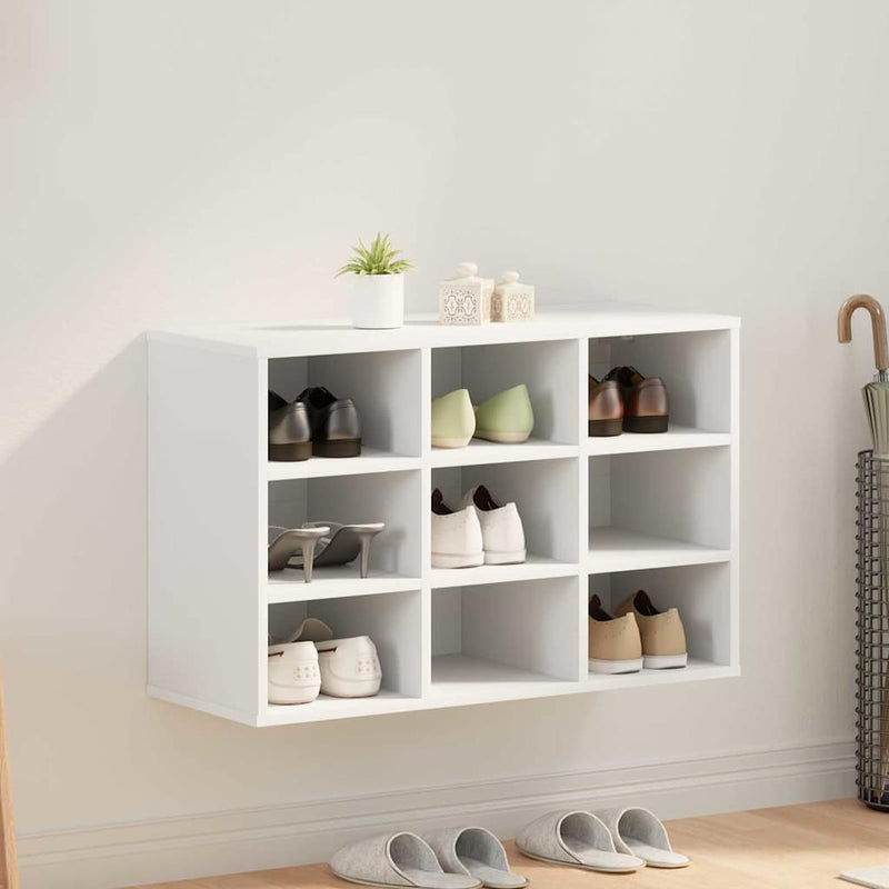 vidaXL Cipőszekrény polcokkal Fehér 77.5 x 30 x 51 cm Faanyag