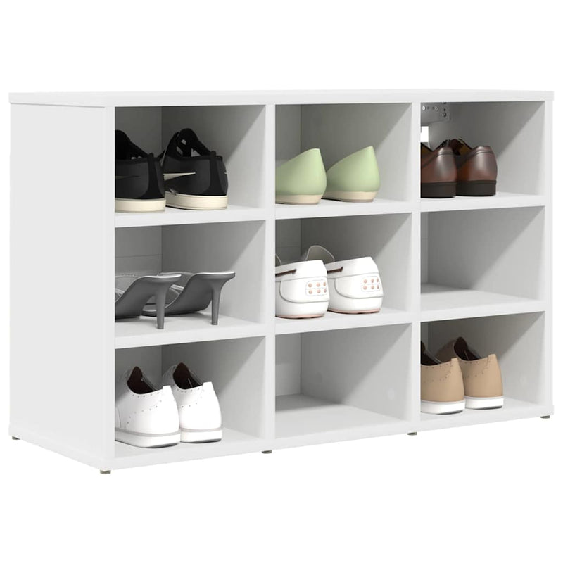 vidaXL Cipőszekrény polcokkal Fehér 77.5 x 30 x 51 cm Faanyag