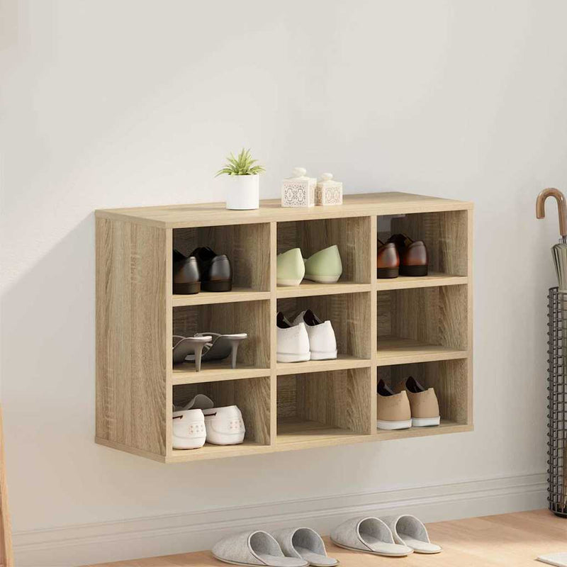 vidaXL Cipőszekrény polcokkal sonoma tölgy 77.5 x 30 x 51 cm Faanyag