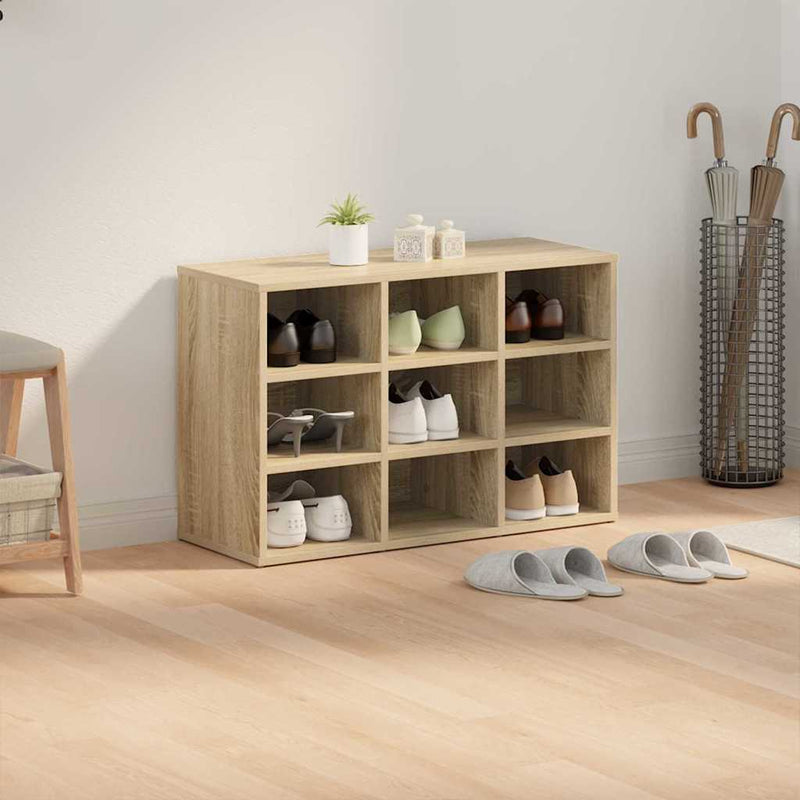 vidaXL Cipőszekrény polcokkal sonoma tölgy 77.5 x 30 x 51 cm Faanyag