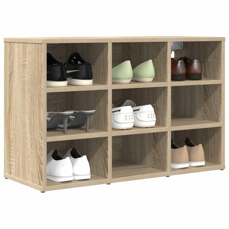 vidaXL Cipőszekrény polcokkal sonoma tölgy 77.5 x 30 x 51 cm Faanyag