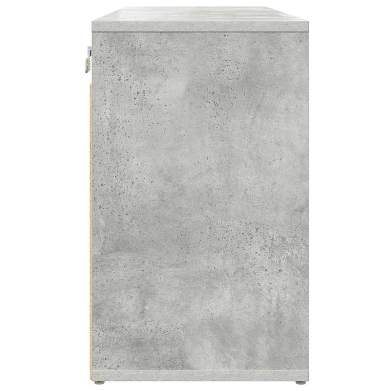 vidaXL Cipőszekrény polcokkal Beton szürke 77.5 x 30 x 51 cm Faanyag