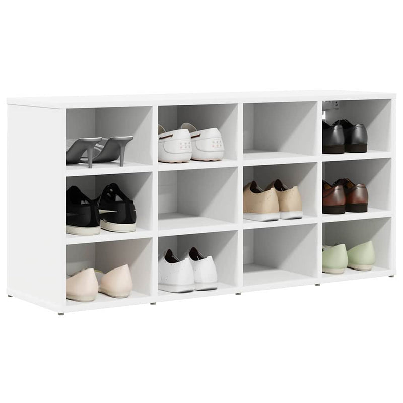 vidaXL Cipőszekrény polcokkal tárolóval Fehér 103 x 30 x 51 cm Faanyag