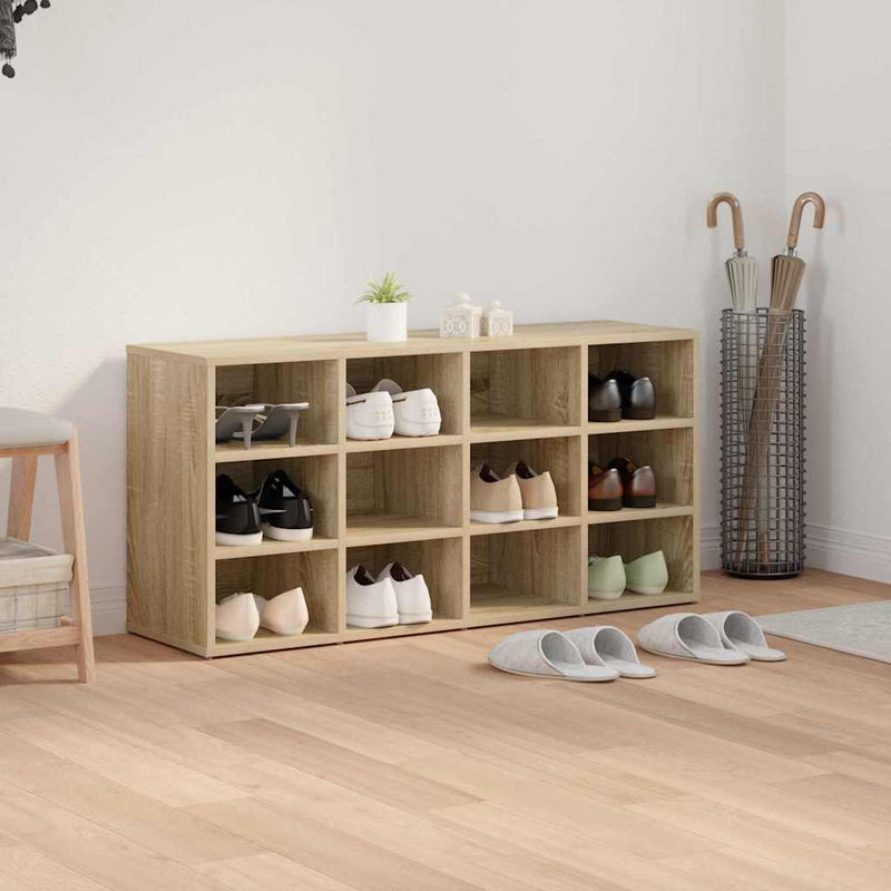 vidaXL Cipőszekrény polcokkal sonoma tölgy 103 x 30 x 51 cm Faanyag