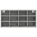 vidaXL Cipőszekrény polcokkal Beton szürke 103 x 30 x 51 cm Faanyag