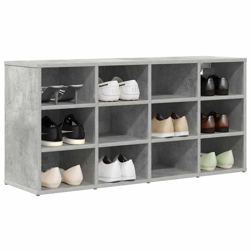 vidaXL Cipőszekrény polcokkal Beton szürke 103 x 30 x 51 cm Faanyag